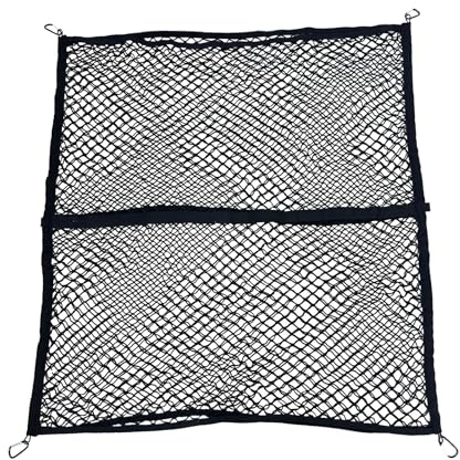 Hochelastisches Gepäcknetz Doppellagig. einfacher LKW-Bett-Organizer 1.5m x 2.0 m dehnbar bis 3 m x 4m Geeignet für tägliche leichte Lasten von LKWs Auto Wohnmobil Mit 8 Metallhaken【1.5m x 2.0m】