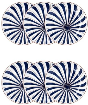 Bidasoa Oceanika Set 6 Platos Postre Porcelana 19cm Porcelana Apto Microondas Apilable