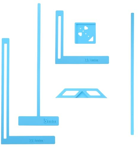 Book Binding Spacers 5 Pcs Bookbinding Easy Scrapbooking Tool for Starter Complete Great Stencils and Cutter Guide Kit Can Be Made Into Notebook Calender Junk Journal Handbook Corner Miter Spine Blue