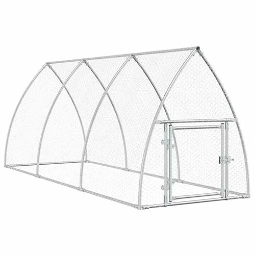 Gabbia per pollo in acciaio zincato, 300 x 105 x 120 cm, robusto recinto esterno per piccoli animali – habitat resistente alle intemperie per polli e pollame