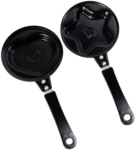 STOBAZA 2 Piezas Mini Sartén Para Tortillas Antiadherente Sartén Huevo Corazón Y Estrella Para Huevos Fritos Mini Panqueques Y Desayunos Infantiles 10.23X4.72X0.78In