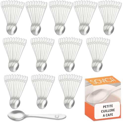 Cuillere a cafe inox 10 cm – petite cuillère à café résistante et élégante – idéale pour expresso – parfaite pour amateurs de café, familles et restaurants (120)