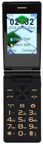 Elprico Telefono a Conchiglia 4G, Cellulare per Anziani, Schermo da 2,8 Pollici, Pulsante SOS, Telefoni Cellulari Semplici, Caratteri Grandi e Pulsanti Grandi, Doppia SIM, Fotocamera, (rosso)