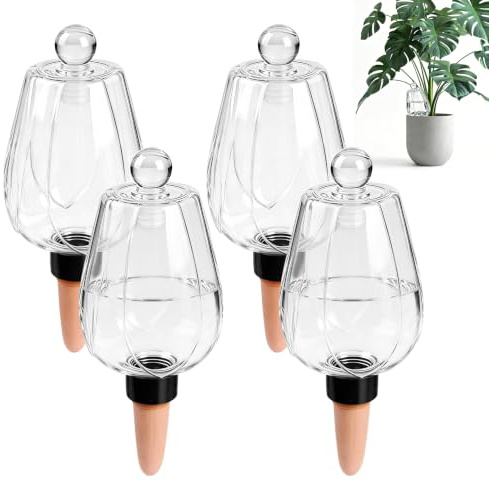 EXLECO Vattenbollar med lock, 350 ml vattendispenser växter paket med 4