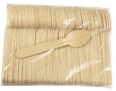 100 Pcs Disposable Wooden Cutlery Tea Spoons 11cm | 100% Biodegradable Compostable Eco-Friendly Plastic Free Natural Birch Wood| Ideal for Wedding Picnic Party Outdoor Office BBQ