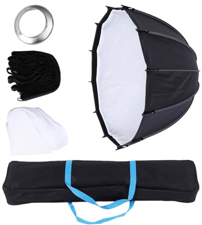PUSOKEI Softbox Ottagonale da 90 Cm/35,4 Pollici con Supporto Bowens, Softbox Parabolico a Sgancio Rapido con Diffusori, Griglia, Borsa, per Flash da Studio Fotografico e Monoluce