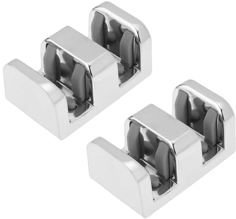 SEIWEI Paraurti in vetro anti-collisione per porta, 2 pezzi, 10 mm, tipo gancio, argento