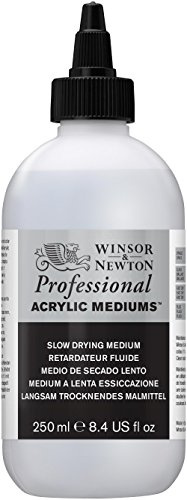 Winsor & Newton 3040932 Langsam Trocknendes Medium - Trocknungsverzögerer für Acrylfarben - 250 ml Flasche