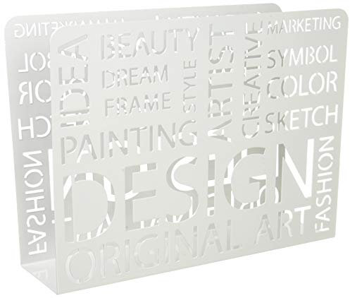 HAKU Möbel porte revues blanc, métal - Dim.: L 35 cm x H 26 cm x P 10 cm, Style: Modern