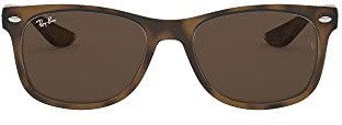 Ray-Ban Junior RJ9052S New Wayfarer Square Sunglasses, Havana/Dark Brown, 48 mm