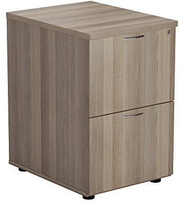 Office Hippo Heavy Duty Filing Cabinet, Robust File Cabinet, Office Cabinet with Anti-Tilt Mechanism, Lockable Filing Cabinet, Office Storage for A4 or Foolscap Filing - Grey Oak, 2 Drawer