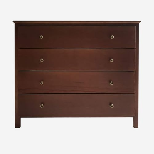 PEJECAR Comoda de 4 cajones Fabricada en Madera Maciza alistonada de Pino Silvestre Acabado Nogal no Requiere Montaje