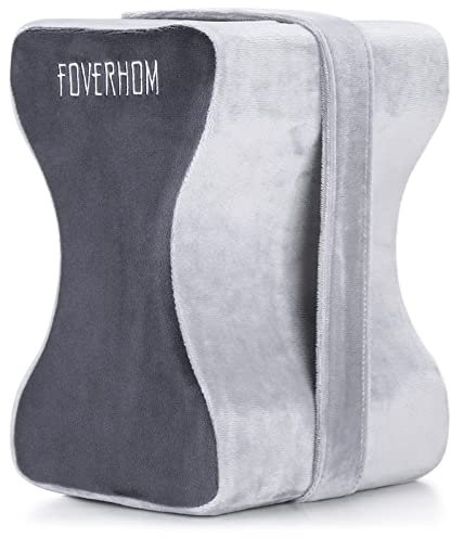 foverhom Memory Foam Knee Pillow,Orthopedic Leg Pillow for Sciatica Relief,Back Pain, Pregnancy, Leg Pain, Hip Pain and Sciatica Relief, Grey