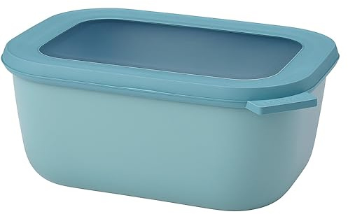 Mepal - Multi Bowl Cirqula Rectangular - Recipientes para Alimentos con Tapa - Adecuado como Fiambrera Hermética para Frigorífico, Microondas y Congelador - Tapers para Comida - 1500 ml - Nordic Green