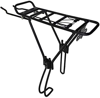 H022B - Fahrrad gepäckträger Sattelstützgepäckträger max 50Kg Komplett Aluminium Rücklichthalter Reflektor Flankenschutz - INION