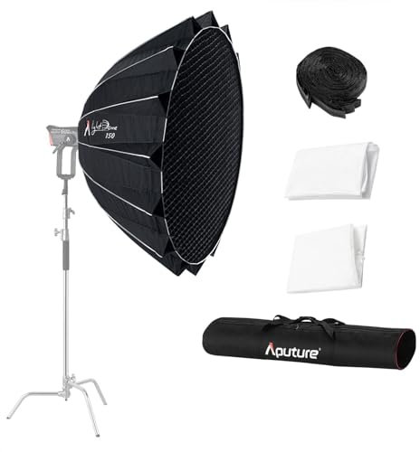 Aputure Light Dome 150 Softbox, Grand modificateur d'éclairage parabolique Profond de 150 cm pour Aputure 600x Pro 600D Amaran 300C 150C Amaran 200x S
