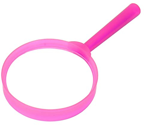Handheld Magnifier,Mini Handheld Magnifier with Plastic Handle Portable Reading Magnifying Loupe for Students Children(Pink)