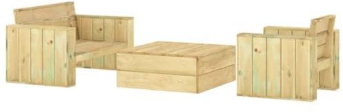 vidaXL 3-TLG. Garten-Lounge-Set Imprägniertes Massivholz Kiefer, Lounge-Set aus Holz, Outdoor-Lounge-Set, Gartenmöbel, Lounge-Set aus Massivholz