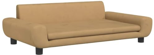 vidaXL Kindersofa, Couch für Kinder, Kindercouch mit runden Kanten, Kindersessel Minisofa Polstersofa Kindermöbel Sofa Kinderzimmer, Braun Samt