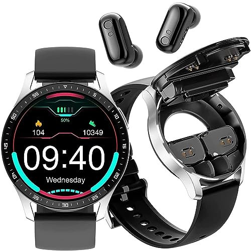 Montre intelligente, montre intelligente Bluetooth à écran tactile IPS ultra-mince de 1,32 pouces, montre intelligente avec écouteurs sans fil, montre intelligente étanche IP67 Mode multisport Fonctio