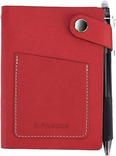 Hardcover-Notizbuch, intelligentes Notizbuch, wiederbeschreibbar, lose Blätter, handgeschriebenes elektronisches Notizbuch, Mini-Dose, neues liniertes Journal-Notizbuch aus dickem Papier (Farbe: Rot,