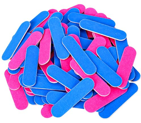 100 Stück Doppelseitige Nagelfeile, Nagelfeile Mini professionelle Pflege Nagelfeilen Mini-Nagelfeilen für Mädchen tragbare professionelle Nagelfeiles für Gelnägel natürliche Nägel