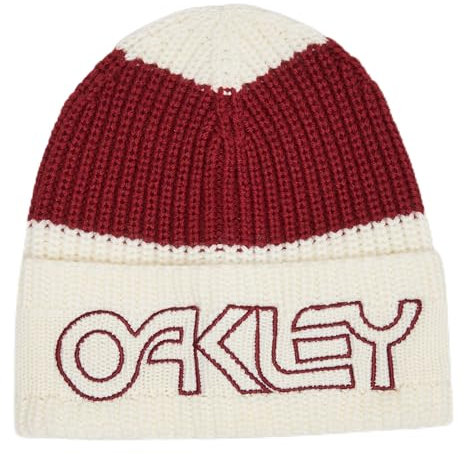Oakley Herren Thermonuclear Protection Deep Cuff Beanie-Mütze, Arctic White/Iron Red, Einheitsgröße