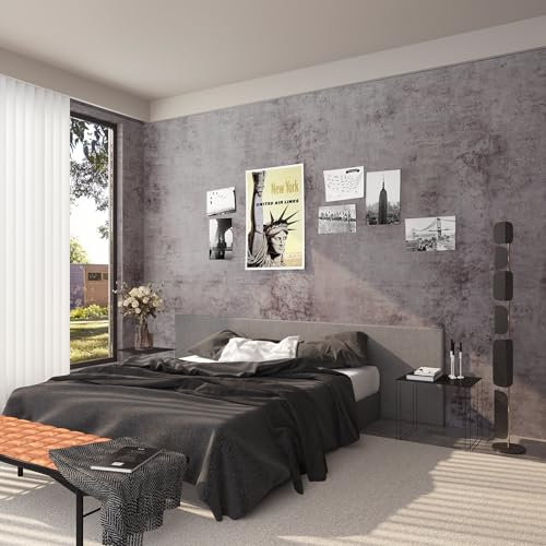 TOTIO Metalltapete im Industriestil Klebefolie Violett Tapete DIY Vinyl-Wandfolie Möbel Folie Silbergrau Getöntes Violett Betonoptik 40CMx3M Matt Verdickt Selbstklebend Wasserfest Blasenfreies Design