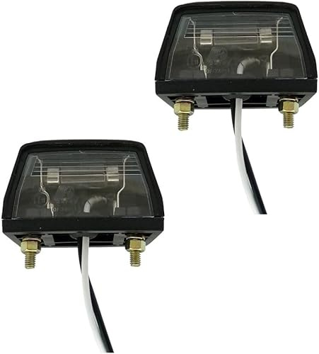2 x éclairage de plaque d'immatriculation, éclairage de plaque d'immatriculation, ampoule halogène d'immatriculation, noir, remorque, camion, voiture, caravane, camping-car, 12 V, marque E11