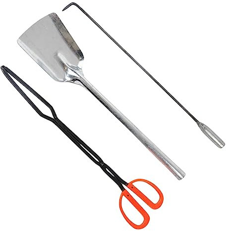 IMIKEYA Kohlenschaufel Und Holzkohleklammer Aus Langlebig Und Hitzebeständig Mit Langem Griff Für Komfortables Greifen Zum Grillen Für Outdoor-aktivitäten Wie Camping Und