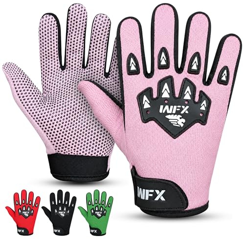 WFX Kids Bike Gloves for Young Riders, Protective Motocross Gloves with Secure Grip, Essential Dirt Bike, BMX & MTB Gloves for Kids (Pink, M (6-8 Years) Kid)