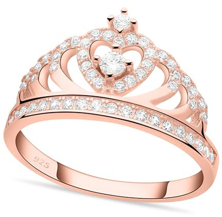 Tony Fein Kronenring 925er Silber Vergoldet 54