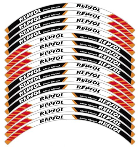 JAYWIS Felgenaufkleber Motorrad Reflektierende Rad Aufkleber Racing Felgen Streifen Aufkleber 17 Nabe Zubehör Für H&onda Repsol HRC Radaufkleber