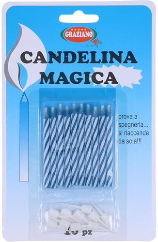 Candelina Magica Celeste 10 pezzi