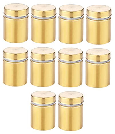 JECOMPRIS Schraubenset Abstandshalter Für Display Abstandshalter Schrauben Für Wandschilder 19x25mm Goldene Dekorationsnägel Für Werbeschilder Und Geschäftsschild Befestigungen