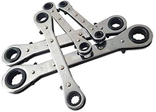 Set di Chiavi Inglesi, Chiavi Inglesi 5 Pezzi 6-21 mm Set di Chiavi dinamometriche Offset metriche Chiave a cricchetto Universale Chiave a Doppia estremità Chiave ad Anello Offset Strumenti