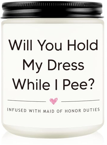 Bridesmaid Gift - Lavender Scented Candle | Bridesmaid Gifts for Wedding Day, Will You be My Bridesmaid for Proposal Engagement Bachelorette Party, Maid of Honor Duties