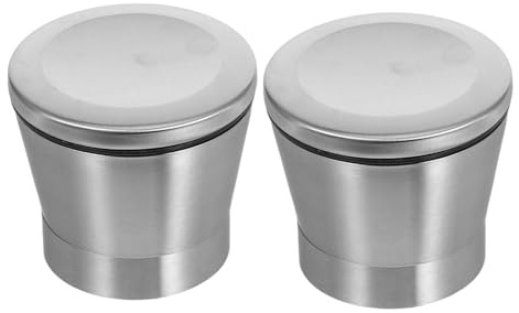 TOPPERFUN 2pcs Stainless Steel Grinder Caps for Replacement Top Covers for Manual Spice Portable Kitchen Grinding Bottle Accessories Easy to Clean and Multipurpose