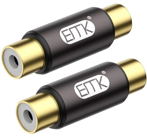 EMK 2 Stück Cinch Kupplung Buchse auf Buchse Audio Video Adapter für Lautsprecher, Cinch Kabel, Phono, Verstärker (2 Stück)