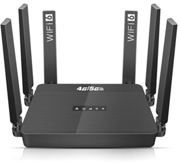 Ounfhtrttk Router Cellulare 4G 5G LTE Wi-Fi 6 Router con Slot per Scheda SIM + Batteria Supporto per 32 Utenti Router Wi-Fi Wireless per L'Europa