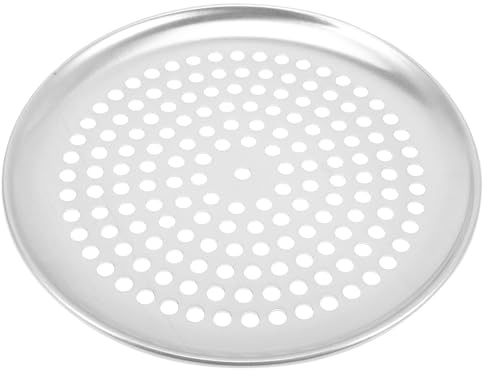 KONTONTY Halogen Oven Accessories Suitable for Beginners and Professional Bakers Stainless Steel Pizza Tray with Holes Easy to Clean Pizza Pan for Pizza-Making at Home