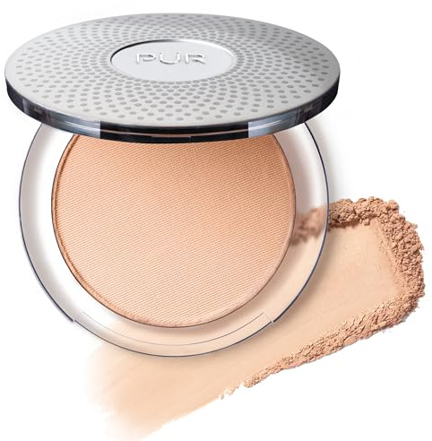 PUR Beauty 4-in-1 Pressed Mineral Makeup Powder Foundation with SPF 15 - Concealer & Finishing Compact Pressed Powder for Face - Buildable Medium to Full Coverage Foundation Powder (Blush Medium)