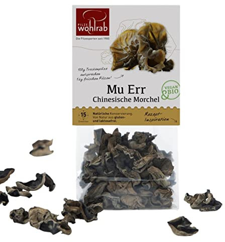 30g Bio Mu-Err Pilze – Getrocknete Pilze Vegan / Mu-Err Pilze – Judasohr – Auricularia judae | Pilze Wohlrab