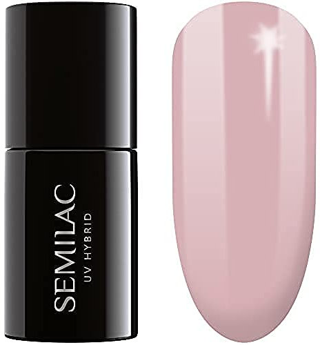 Semilac UV Nagellack Beige Farb 057 Nude Beige Rose 7 ml UV LED Farblack für Farbintensive Fingernägel Ergiebig und Langlebig Nail Polish