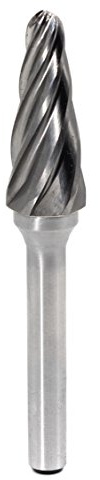 YUFUTOL Carbide Burr SL-4NF Aluminum Cut Carbide Cutter Burrs File(1/2 Inch Head Dia X 1-1/8 Inch Cutter Length) 1/4(6mm) Shank Taper Shape with Radius End for Rotary Die Grinder,1pcs