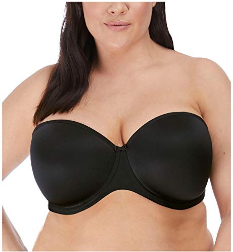 Elomi Women's Smooth Underwire Strapless Bra T-Shirt, Opaque, Black, 36J US