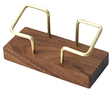 Rifuli # 1pc Nussbaum Namenskarten Aufbewahrungshalter Namenskarten Clip Visitenkarten Memo Box (Brown, One Size)