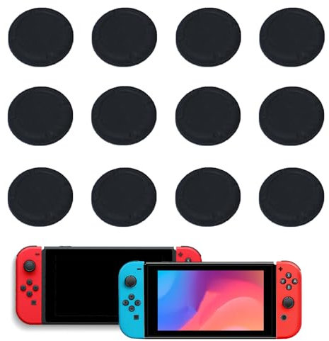GUTERTOP 12 Stück Silikon Joystick Kappen für Nintendo Switch, Joystick Kappen für Switch, Ersatzteile für Nintendo Switch (Schwarz)