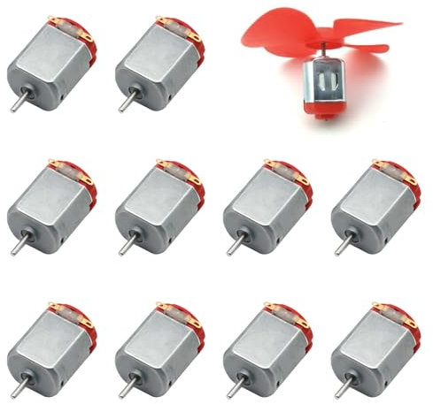10 Pezzi 130 Mini Motori Elettrici, DC Motore Micro 3V 6V 19500RPM, Piccolo Motore per Giocattoli Fai Da Te, Esperimenti Scientifici Modellismo Auto Robot Aerei Progetti DIY Applicazioni Bassa Potenza