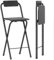 HOMCOM Set 2 Sgabelli Cucina Pieghevoli con Schienale e Poggiapiedi, Sgabelli Alto da Bar e Bancone in MDF e Acciaio, Sedie Alte da Bar, 37x45x87 cm, Nero